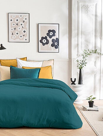 Future Home - Parure de lit unie en coton finition bourdon