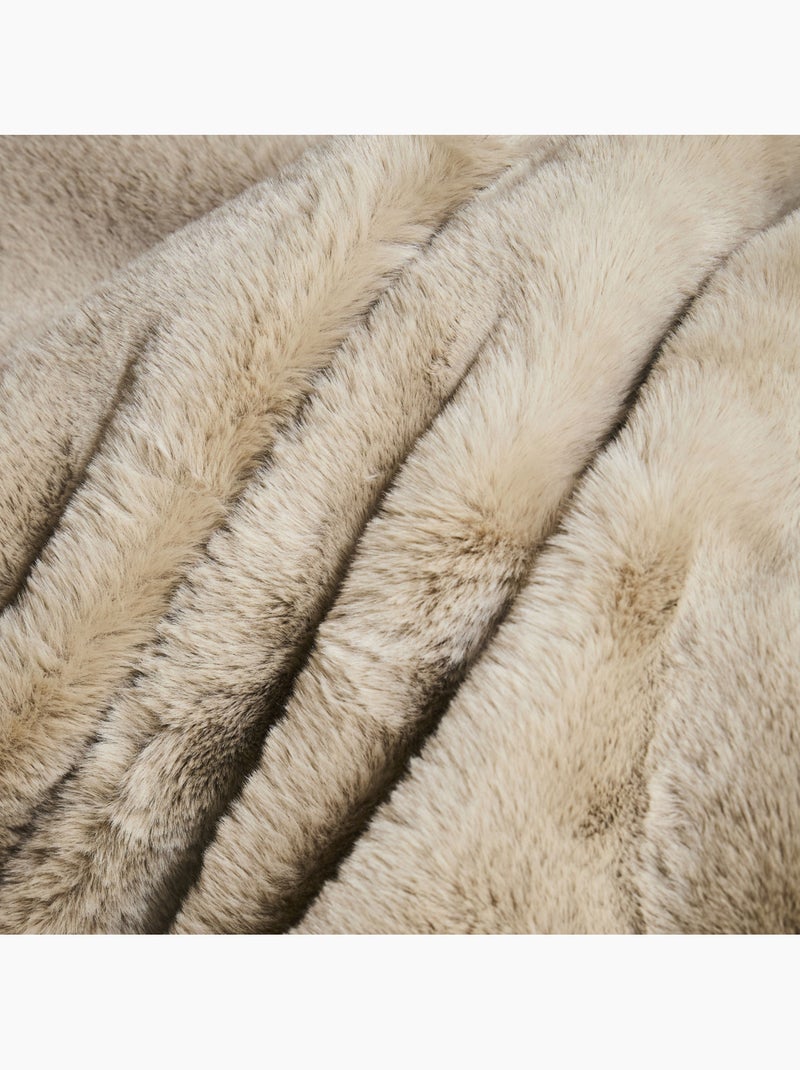 Future Home - Plaid fausse fourrure 130x180 cm Beige - Kiabi