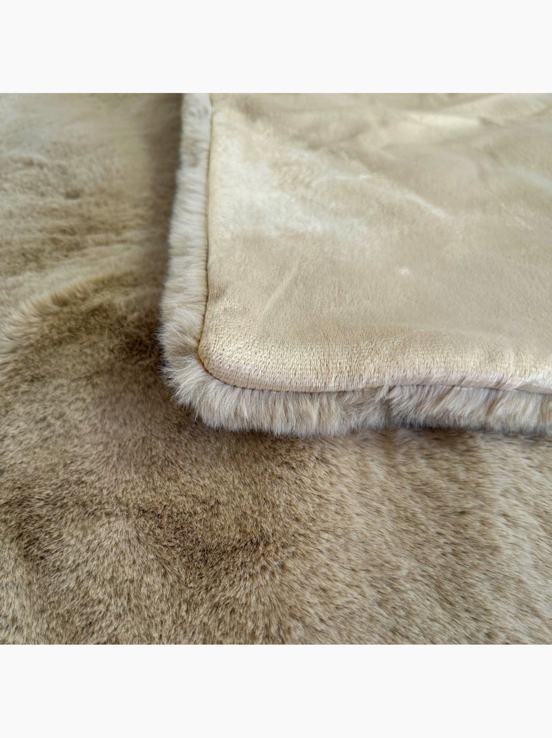 Future Home - Plaid fausse fourrure 130x180 cm Beige - Kiabi