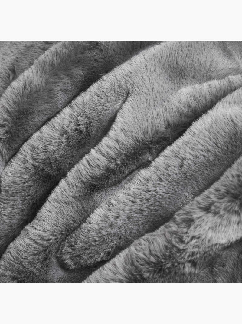 Future Home - Plaid fausse fourrure 150x200 cm Gris foncé - Kiabi