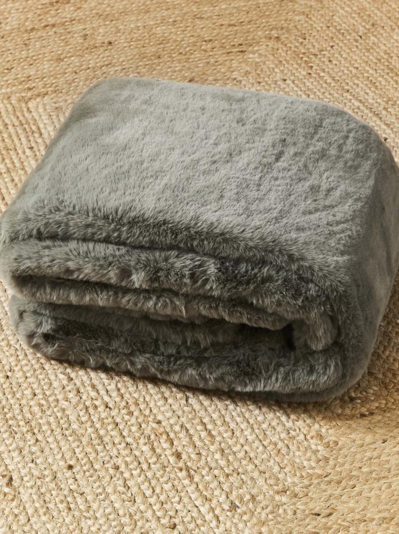 Future Home - Plaid fausse fourrure 150x200 cm Vert kaki - Kiabi