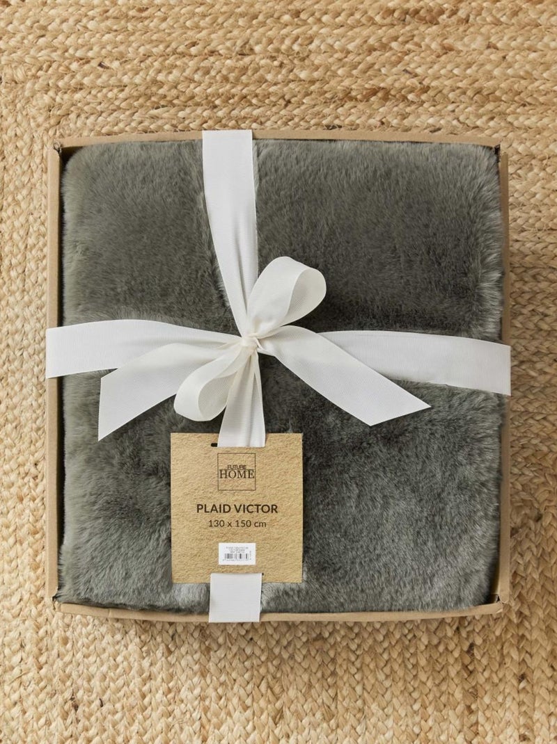 Future Home - Plaid fausse fourrure 150x200 cm Vert kaki - Kiabi