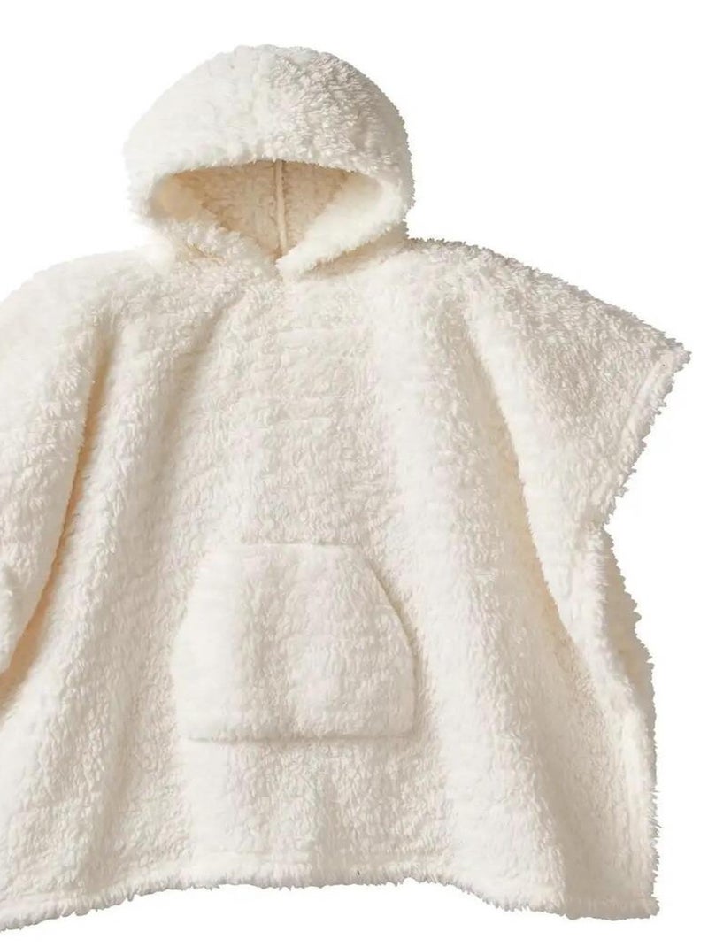 Future Home - Plaid poncho capuche effet mouton écru 80x70cm Beige - Kiabi
