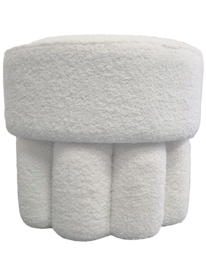 Future Home - Pouf déco en tissu bouclette Blanc - Kiabi