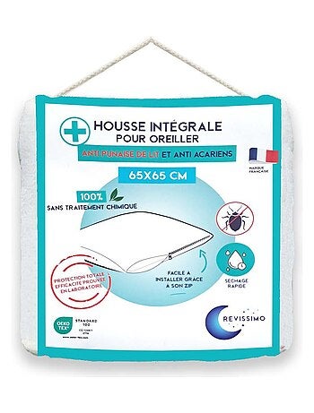 Protège oreiller blanc imperméable 65x65 cm TEX HOME : le protège oreiller  à Prix Carrefour