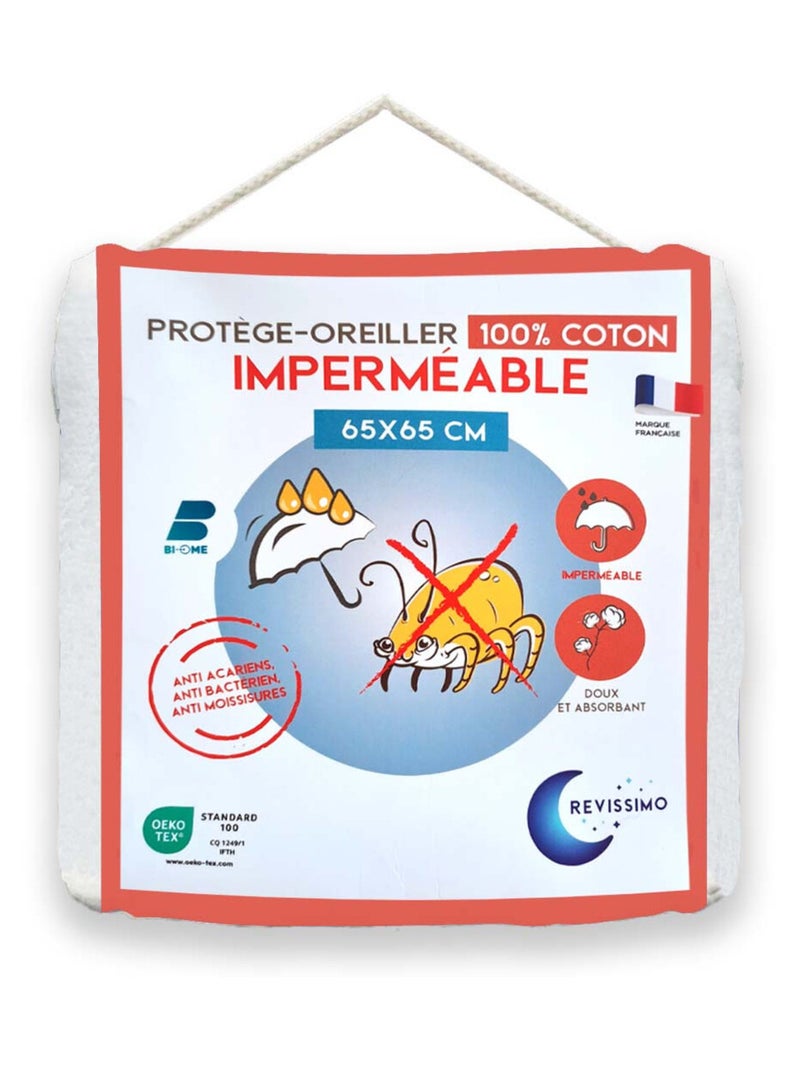 Future Home - Protège oreiller molleton anti-acariens impérméable Blanc - Kiabi
