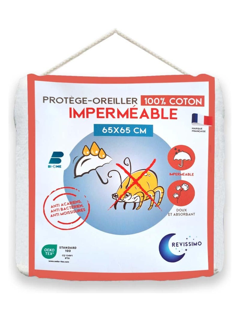 Future Home - Protège oreiller molleton anti-acariens impérméable Blanc - Kiabi