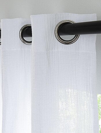 Future Home - Rideau uni en gaze de coton oeillets à l'unité 140x260cm