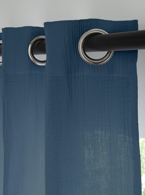 Future Home - Rideau uni en gaze de coton oeillets à l'unité 140x260cm - Kiabi