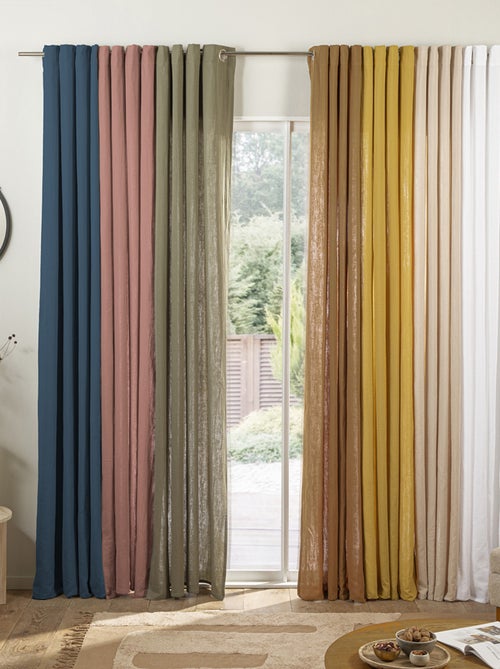 Future Home - Rideau uni en gaze de coton oeillets à l'unité 140x260cm - Kiabi