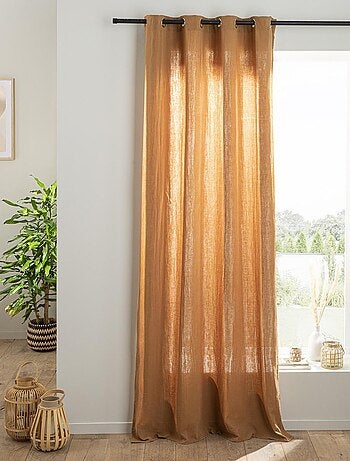 Future Home - Rideau uni en gaze de coton oeillets à l'unité 140x260cm