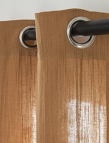 Future Home - Rideau uni en gaze de coton oeillets à l'unité 140x260cm