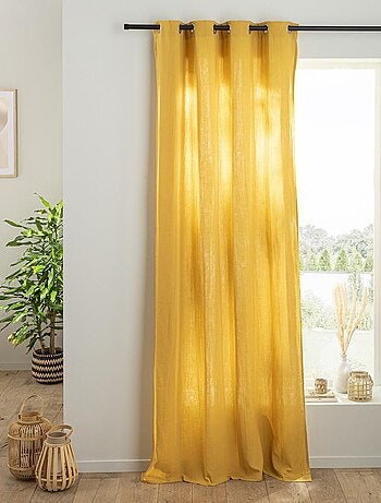 Future Home - Rideau uni en gaze de coton oeillets à l'unité 140x260cm