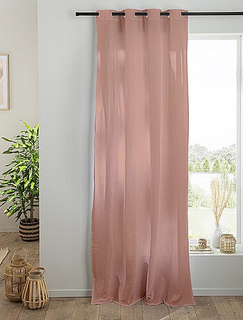 Future Home - Rideau uni en gaze de coton oeillets à l'unité 140x260cm