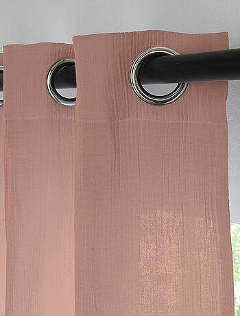 Future Home - Rideau uni en gaze de coton oeillets à l'unité 140x260cm