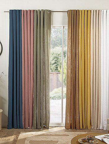 Future Home - Rideau uni en gaze de coton oeillets à l'unité 140x260cm