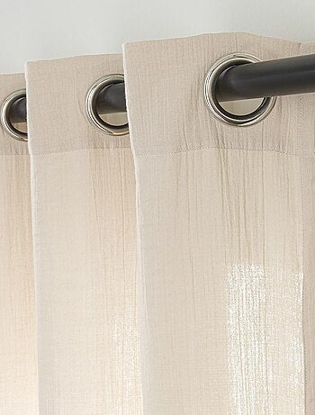 Future Home - Rideau uni en gaze de coton oeillets à l'unité 140x300cm