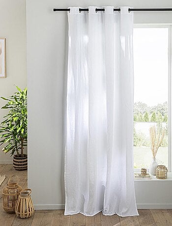 Future Home - Rideau uni en gaze de coton oeillets à l'unité 140x300cm