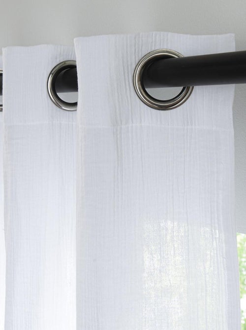 Future Home - Rideau uni en gaze de coton oeillets à l'unité 140x300cm - Kiabi