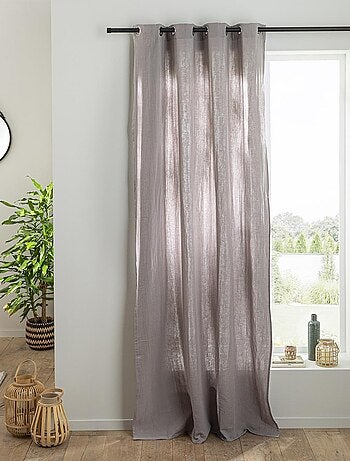 Future Home - Rideau uni en gaze de coton oeillets à l'unité 140x300cm