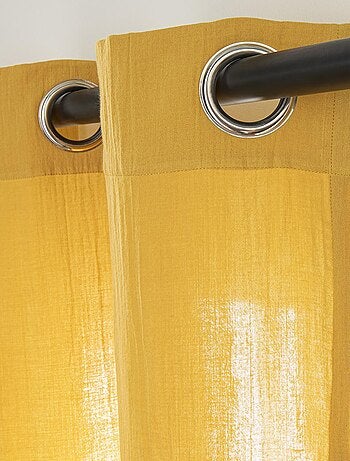 Future Home - Rideau uni en gaze de coton oeillets à l'unité 140x300cm