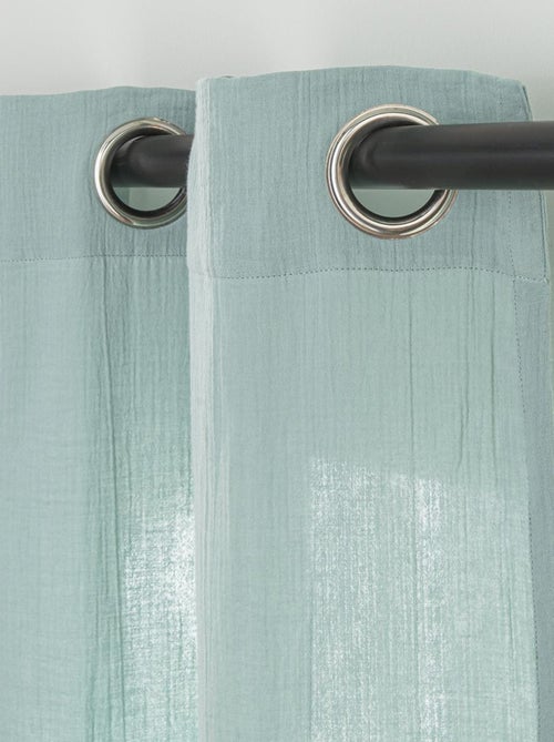 Future Home - Rideau uni en gaze de coton oeillets à l'unité 140x300cm - Kiabi