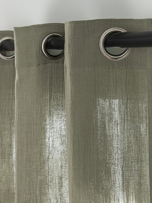 Future Home - Rideau uni en gaze de coton oeillets à l'unité 140x300cm - Kiabi
