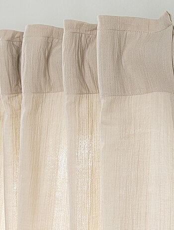 Future Home - Rideau uni en gaze de coton pattes cachées à l'unité 140x260cm