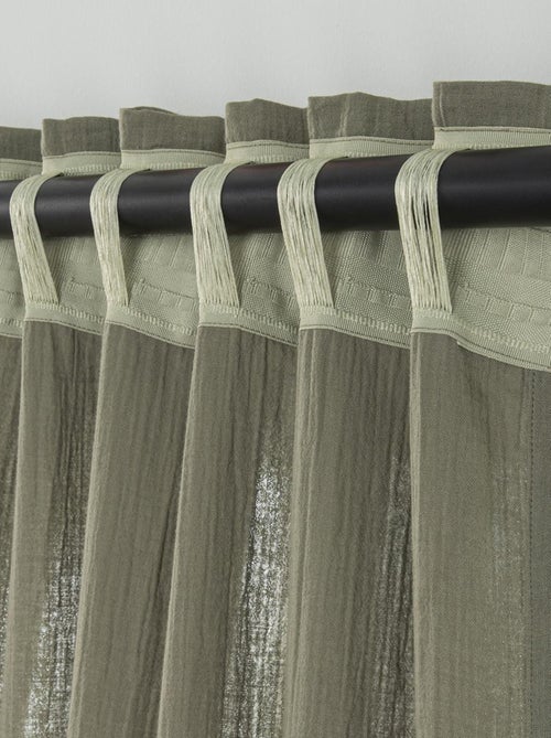 Future Home - Rideau uni en gaze de coton pattes cachées à l'unité 140x260cm - Kiabi