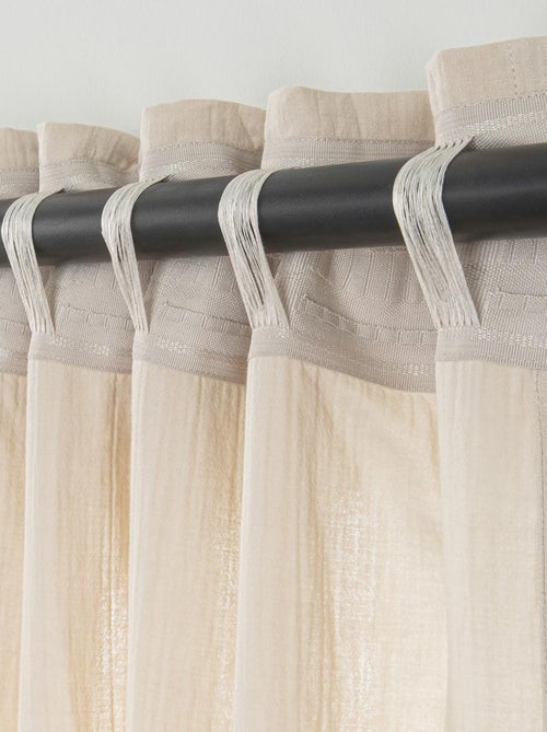 Future Home - Rideau uni en gaze de coton pattes cachées à l'unité 140x300cm - Kiabi