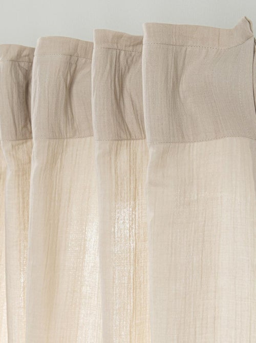 Future Home - Rideau uni en gaze de coton pattes cachées à l'unité 140x300cm - Kiabi