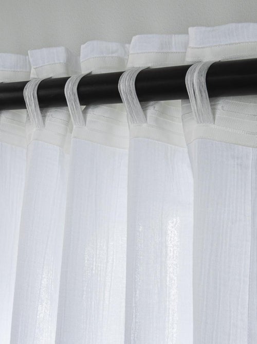Future Home - Rideau uni en gaze de coton pattes cachées à l'unité 140x300cm - Kiabi