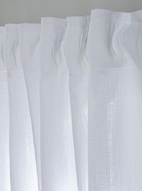 Future Home - Rideau uni en gaze de coton pattes cachées à l'unité 140x300cm - Kiabi