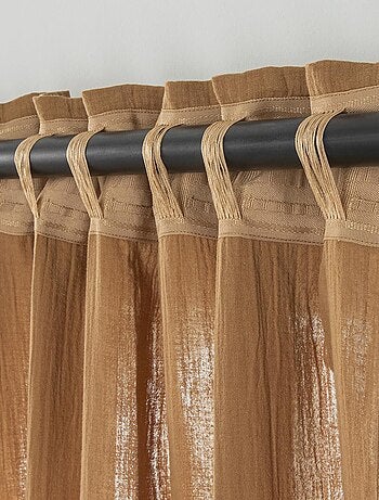 Future Home - Rideau uni en gaze de coton pattes cachées à l'unité 140x300cm