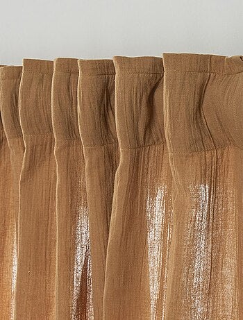 Future Home - Rideau uni en gaze de coton pattes cachées à l'unité 140x300cm