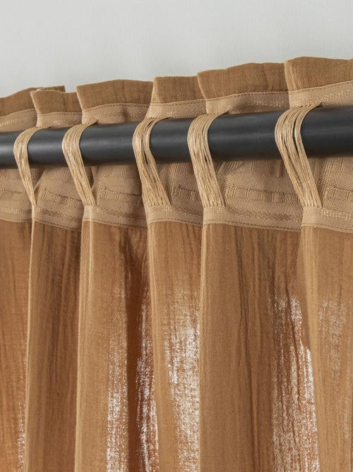 Future Home - Rideau uni en gaze de coton pattes cachées à l'unité 140x300cm - Kiabi