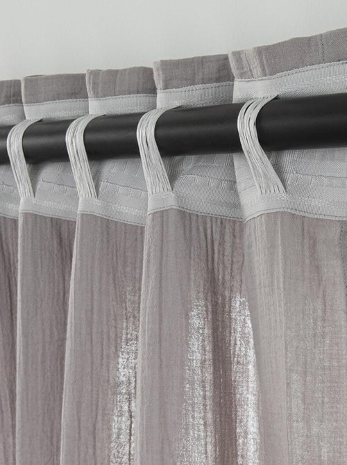 Future Home - Rideau uni en gaze de coton pattes cachées à l'unité 140x300cm - Kiabi