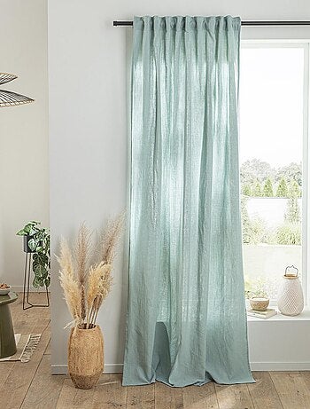 Future Home - Rideau uni en gaze de coton pattes cachées à l'unité 140x300cm