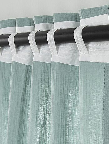 Future Home - Rideau uni en gaze de coton pattes cachées à l'unité 140x300cm