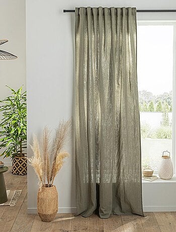 Future Home - Rideau uni en gaze de coton pattes cachées à l'unité 140x300cm