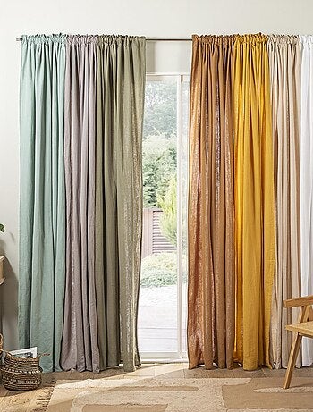 Future Home - Rideau uni en gaze de coton pattes cachées à l'unité 140x300cm