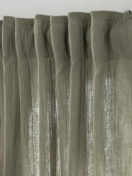 Future Home - Rideau uni en gaze de coton pattes cachées à l'unité 140x300cm - Kiabi