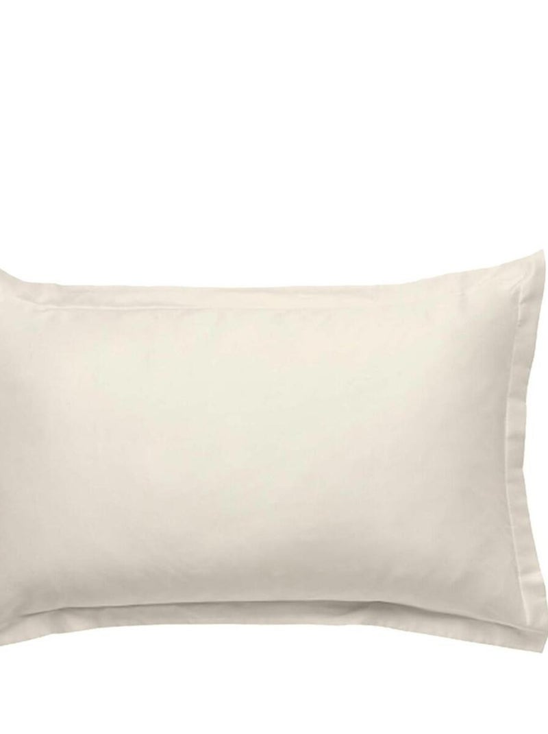 Future Home - Taie d'oreiller en coton 57 fils unie beige ivoire Beige - Kiabi
