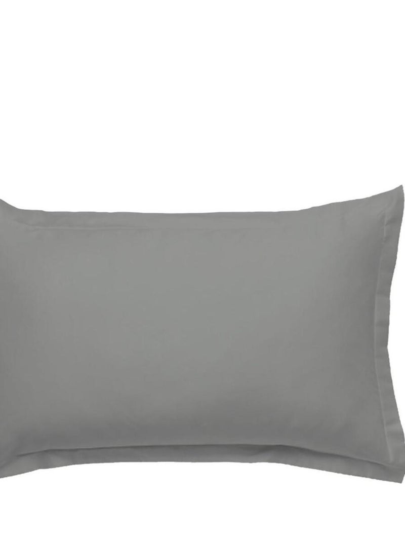 Future Home - Taie d'oreiller en coton 57 fils unie gris lunaire Gris - Kiabi