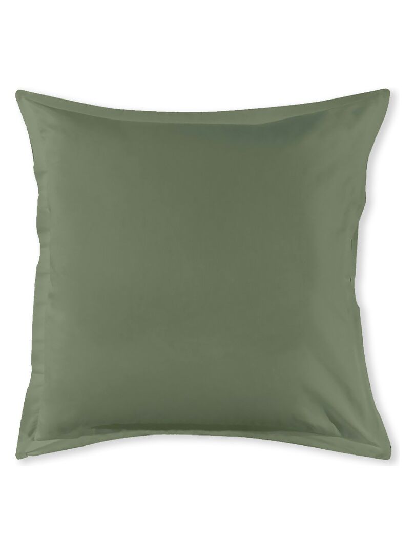 Future Home - Taie d'oreiller en coton 57 fils unie vert sauge Vert - Kiabi
