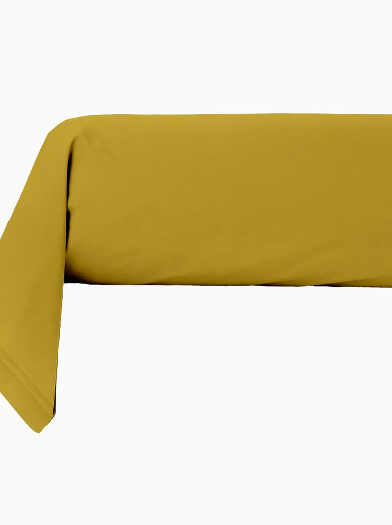 Future Home - Taie traversin en coton 57 fils unie jaune mimosa Jaune moutarde - Kiabi
