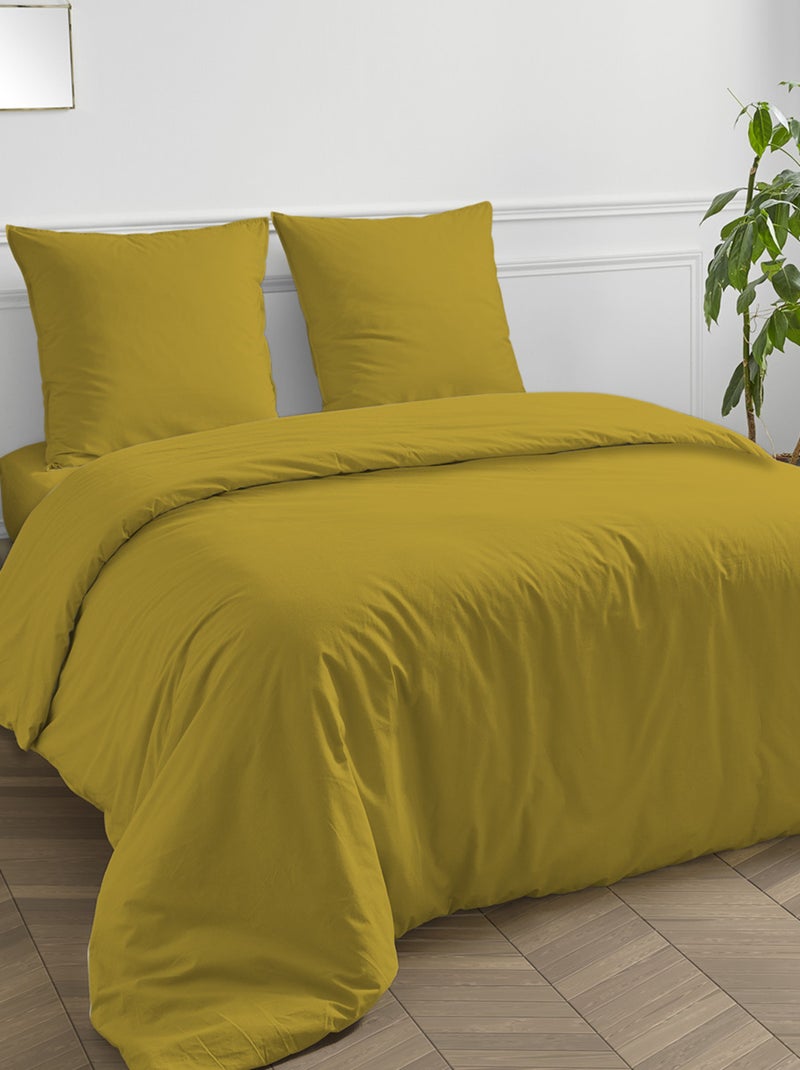 Future Home - Taie traversin en coton 57 fils unie jaune mimosa Jaune moutarde - Kiabi
