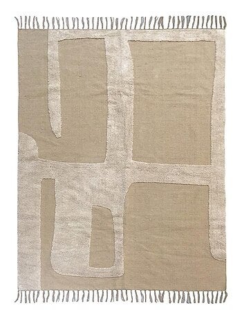 Future Home - Tapis déco à franges abstrait en coton