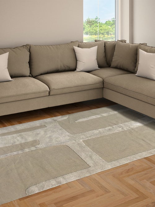 Future Home - Tapis déco à franges abstrait en coton - Kiabi