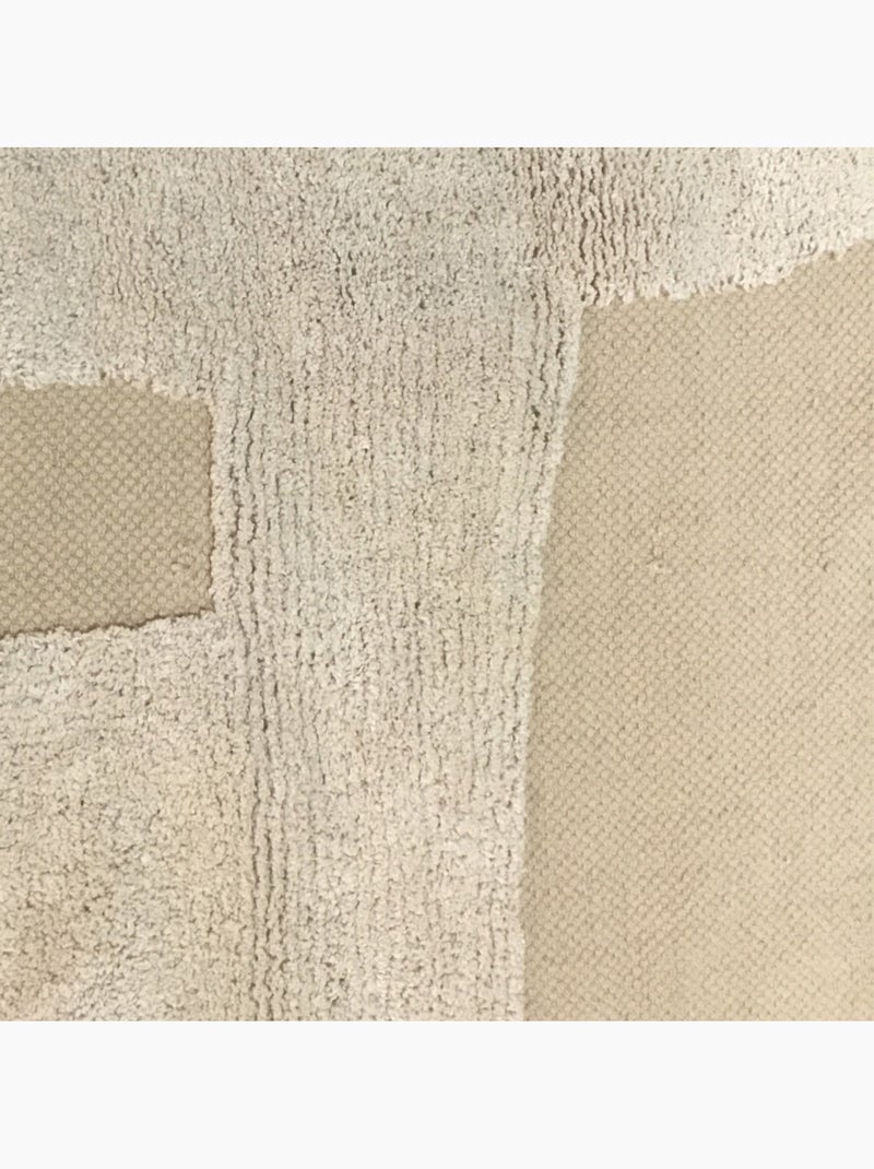 Future Home - Tapis déco à franges abstrait en coton Beige - Kiabi